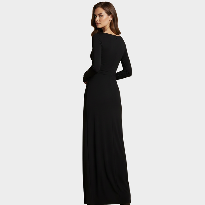 Midi Dress Knit Wrap Long Sleeve