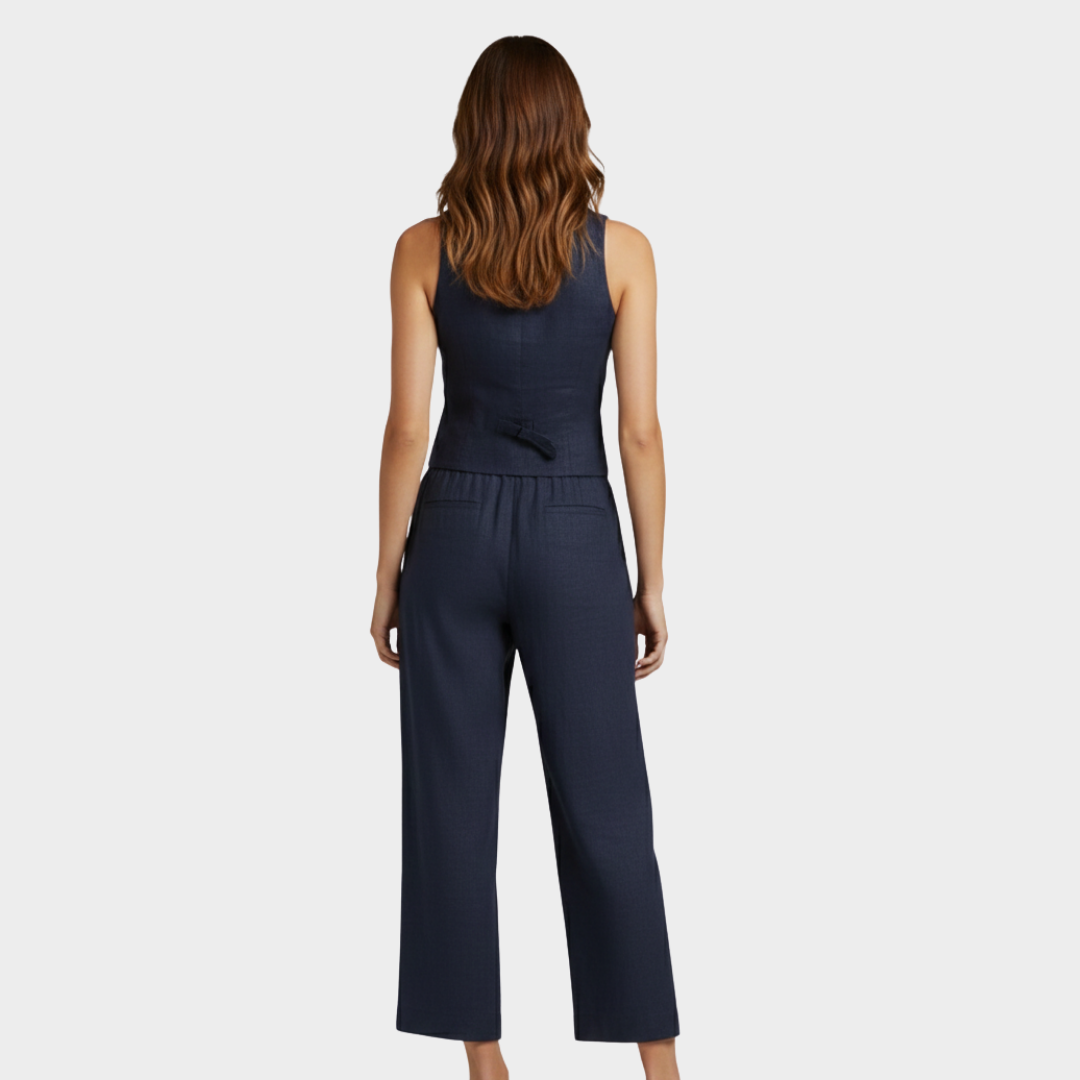 Women’s Denim Vest and Pants Set