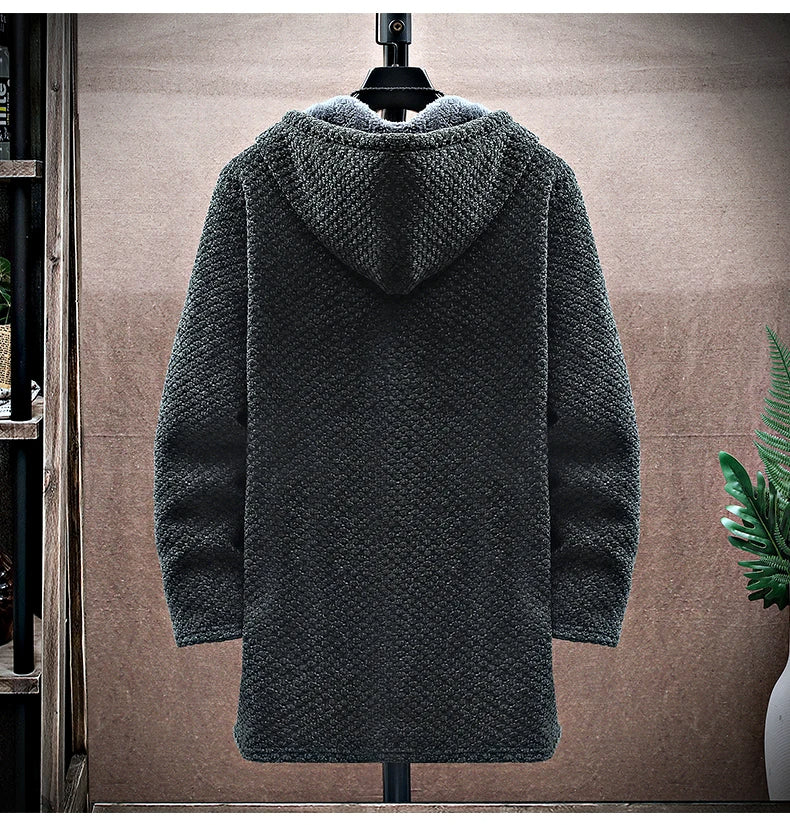 spring jacket hooded wool cashmere blend men
