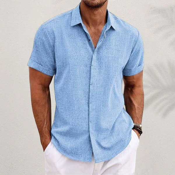 Men's Short Sleeve Summer Shirt - Classic Style for Spring and Summer