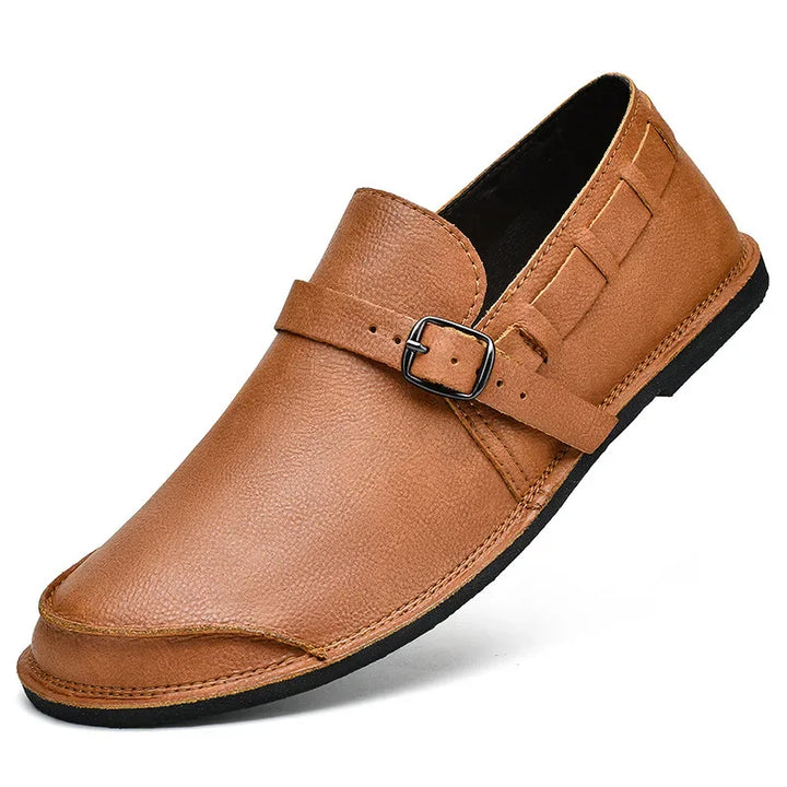 Men’s Leather Loafers Buckle Slip On