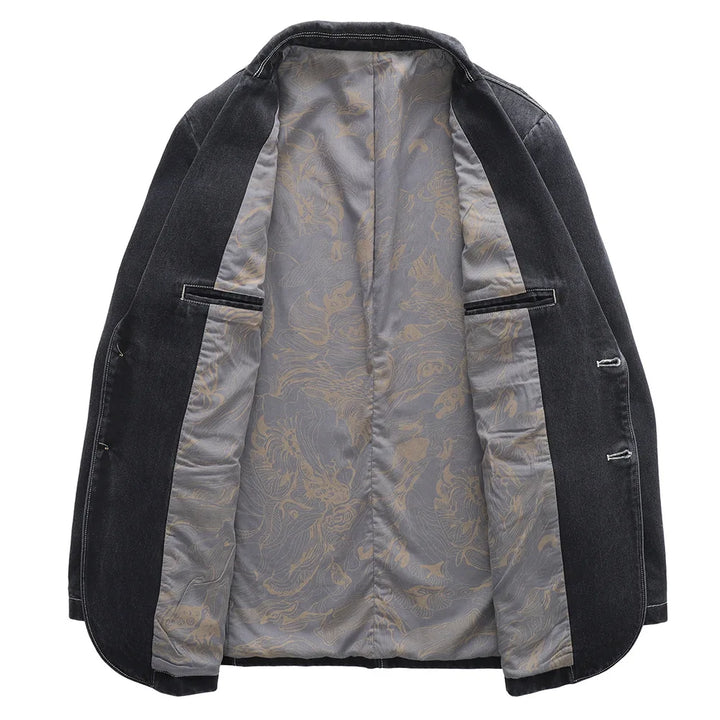 Men denim jacket button front regular fit