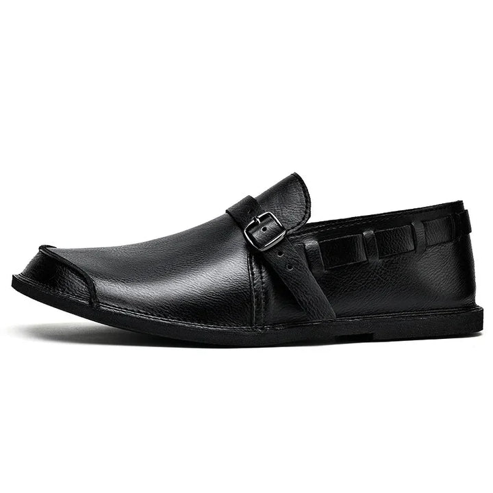 Men’s Leather Loafers Buckle Slip On