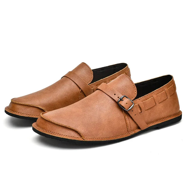 Men’s Leather Loafers Buckle Slip On