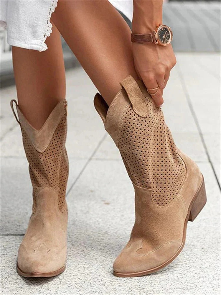 Women’s cowboy boots mid calf western style